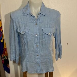 🌈 For Joseph Linen made in USA western shirt